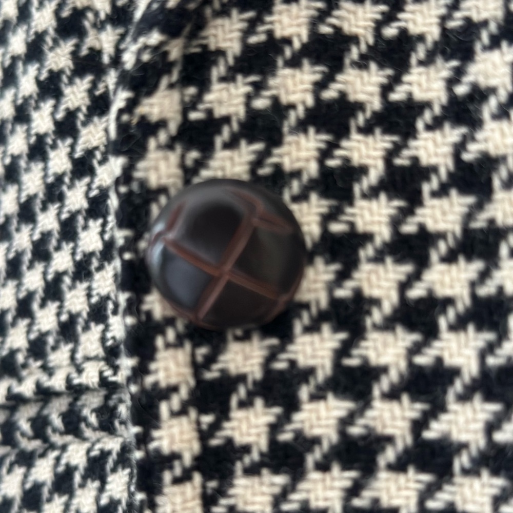 J. CREW Black and White Houndstooth Wool Fitted Blazer 2 - Picture 5 of 11